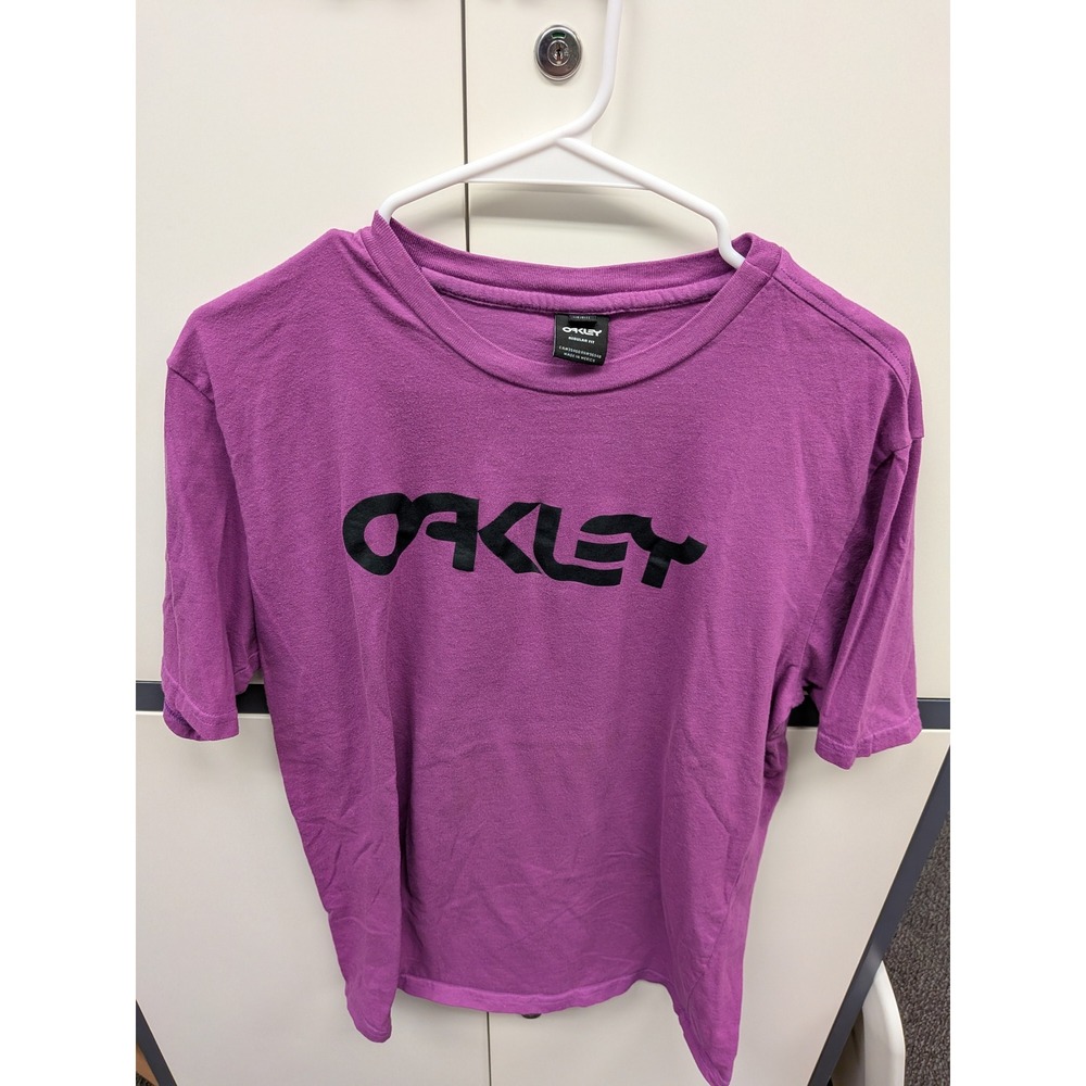 Oakley‎ Mens Regular Fit Logo T-Shirt Purple Short Sleeve Crew Neck Size L